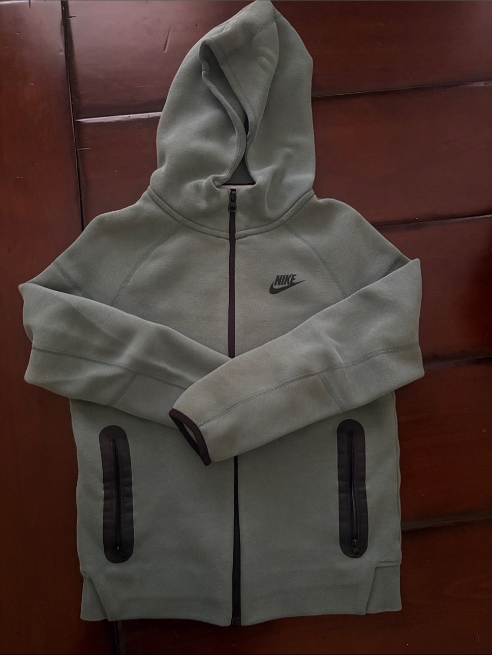 Nike Tech Olive Green Hooded Full-Zip Jacket